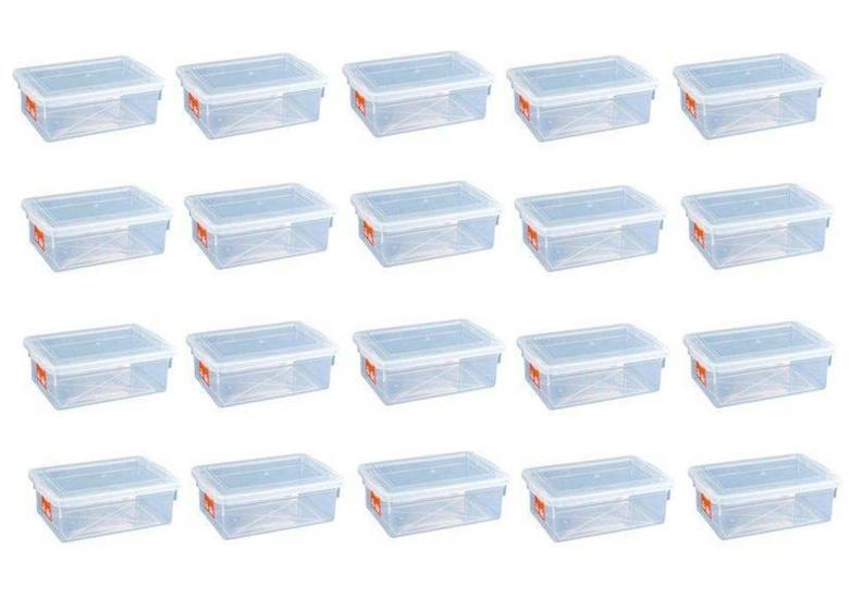 Imagem de 20 Caixas Plásticas Com Tampa Transparente Multi Uso 1,3 L