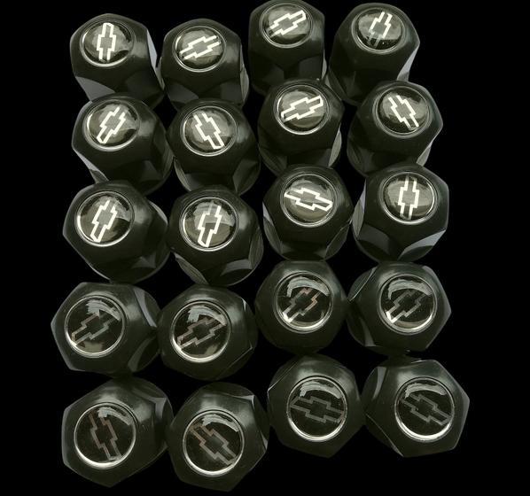 Imagem de 20 Capas Parafuso Roda Gm Onix Spin Cobalt Cruze Prisma Blk