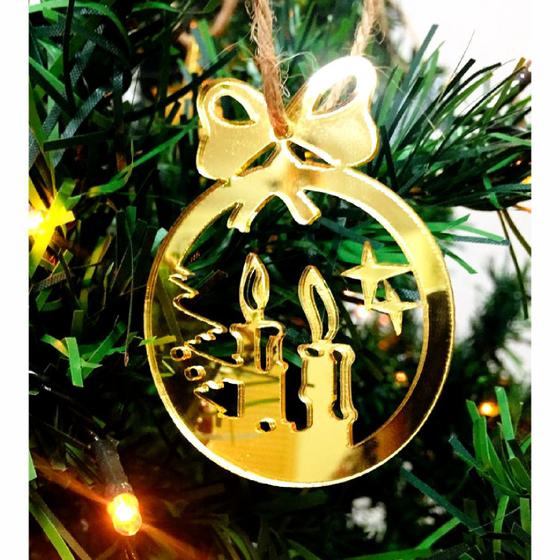 20 Enfeites para Árvore de Natal Decoração em Acrílico Espelhado Dourado e  Vermelho - 7x7cm - Liquidação de Estoque - Amóveis - Enfeites para Árvore  de Natal - Magazine Luiza