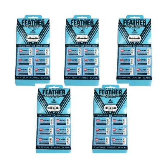 Imagem de 20 Kit 6 Feather Com 10 Lâminas Barbear Cada