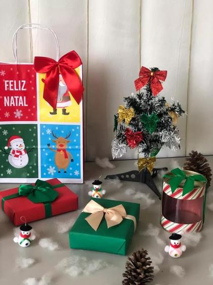 Imagem de 20 Laços Veludo Com Glitter P/ Pendurar Árvore De Natal