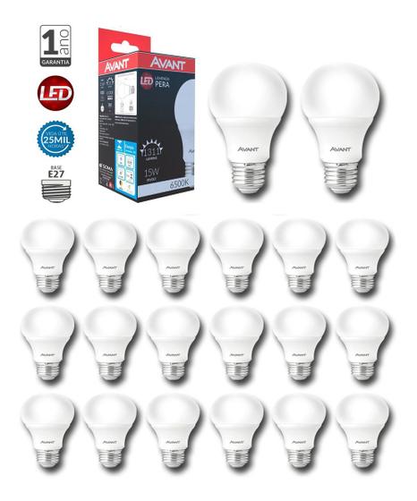 Imagem de 20 Lampada Pera Led 15w Branco Frio Bivolt Soquete E27 Avant