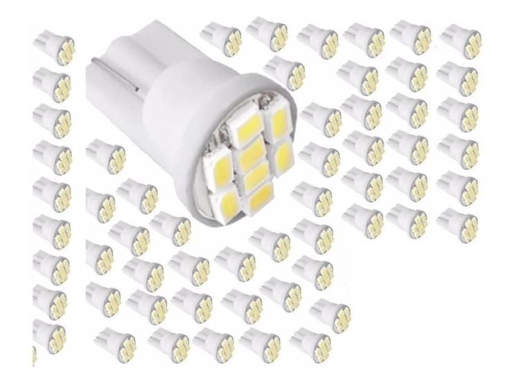 Imagem de 20 Lâmpada T10 8 Leds Smd Pingo Luz W5W 1026 Automotiva