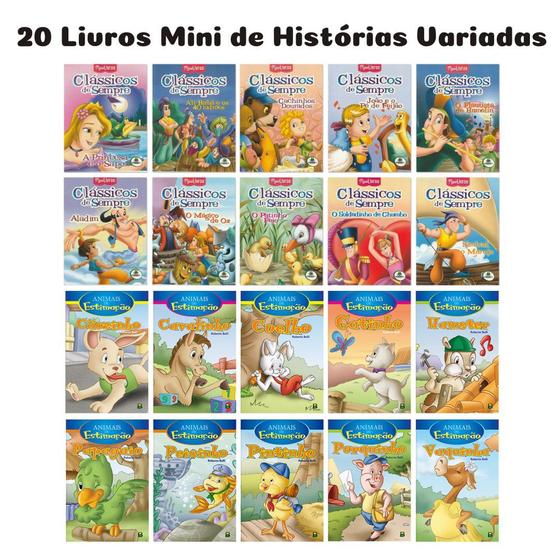 Imagem de 20 Livros Infantis de Histórias Clássicas Mini Clássicos de Sempre / Animais de Estimação Variadas Todolivro