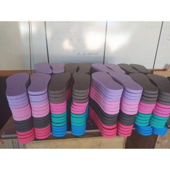 Imagem de 20 Pares De Sola de Chinelo Sem Furo 14mm para Pantufa/ Cardigans/ Botinhas