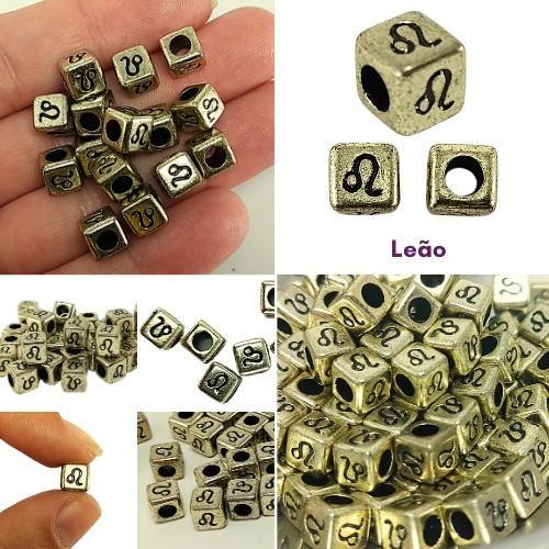 Imagem de 20 pçs miçangas /entremeios de signos 7mm dourado p/ bijuterias colar pulseira brinco e artesanato