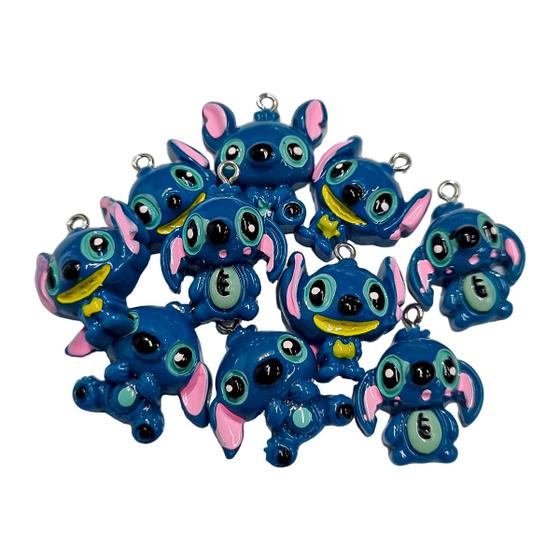 Imagem de 20 pingentes infantil stitch micanga artesanato divertido bijuterias pulseiras brincos