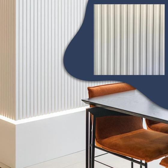 Imagem de 20 placas ripado revestimentos parede moderno relevo 50x50cm cozinha banheiro area interna e externa aconchegante lar luxo