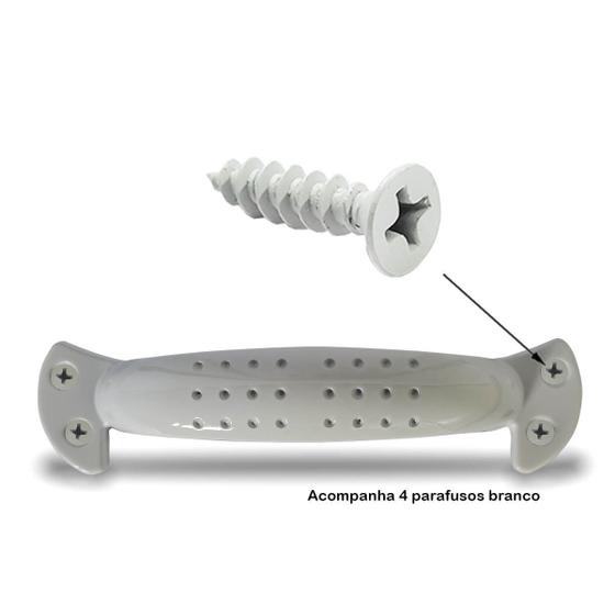 Imagem de 20 Puxador Alça Para Móveis Zamac 128mm Entre Furos Branco