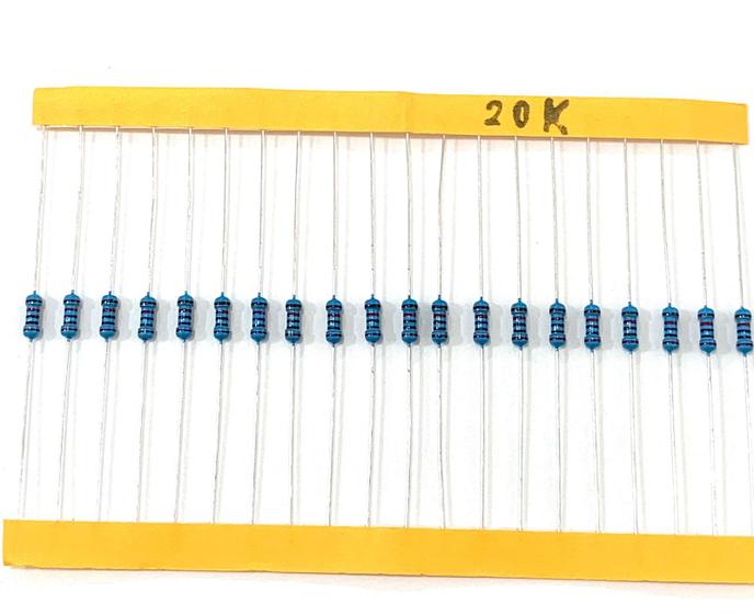 Imagem de 20 Resistor de Precisão 20K 1% 1/4W
