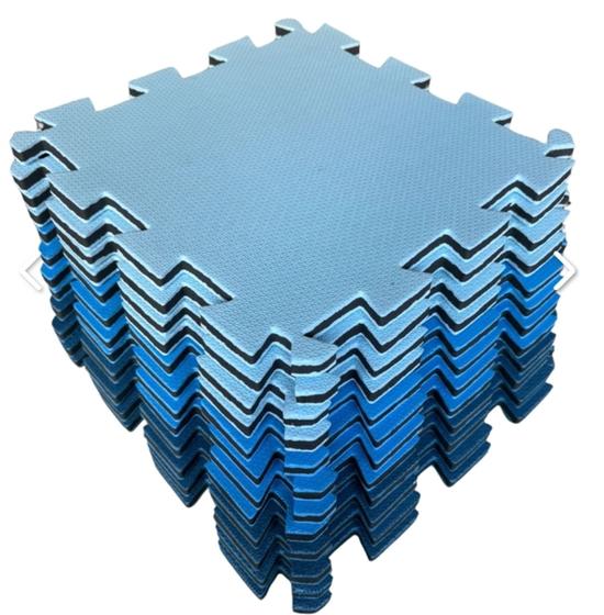 Imagem de 20 tatames 20mm tons de azul tapetes 50x50 infantil