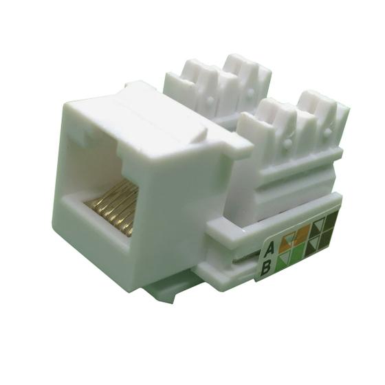 Imagem de 20 Unidades Conector Fêmea Rj45 Keystone Cat5e Branco