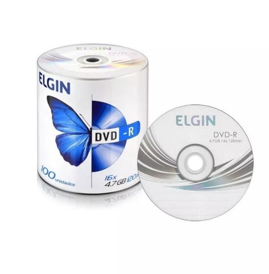 Imagem de 200 dvd-r elgin logo 4.7 gb 120 minutos 16x 