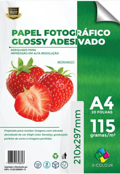 Imagem de 200 folhas papel fotográfico adesivo 115gr x-colour