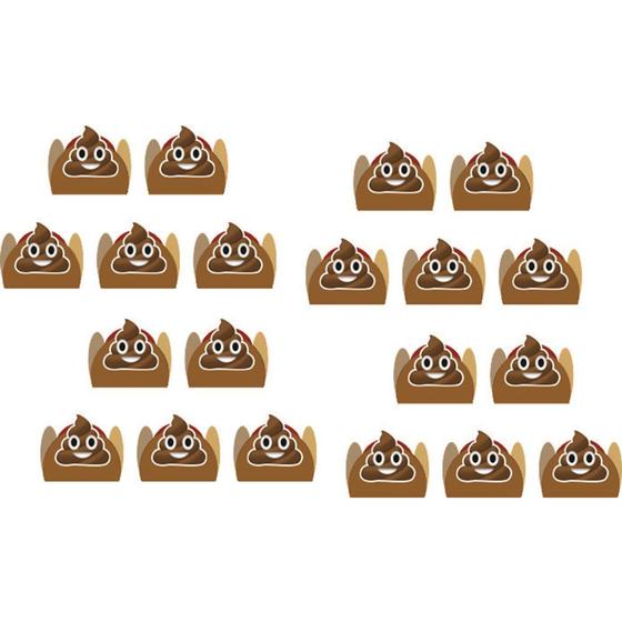 Imagem de 200 Forminhas 4 pétalas p/ doces Emoji cocô - Envio Imediato