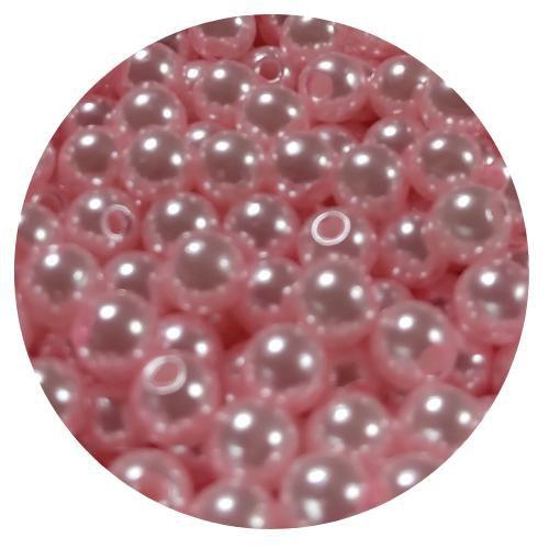Imagem de 200 pçs pérola bola lisa 4mm rosa p/ bijuterias, colares, pulseiras e artesanatos em geral