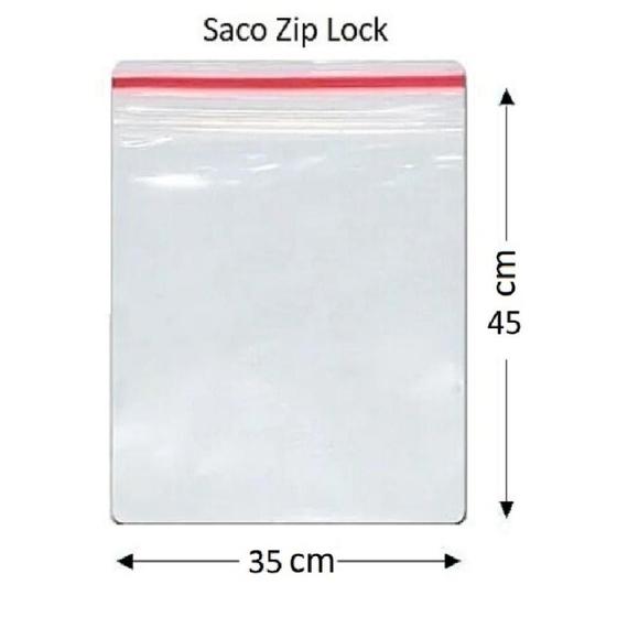 Imagem de 200 Sacos Saquinho Zip Lock Hermético 35x45cm Ziplock