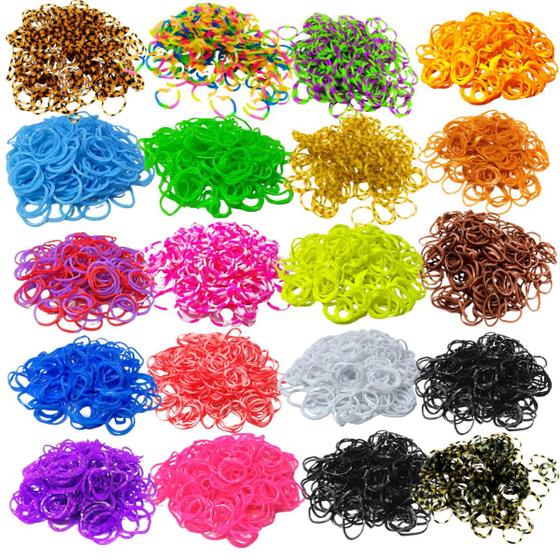 Imagem de 2000 Loom Bands Elasticos Para Pulseira Clips Borrachinhas Sortidas