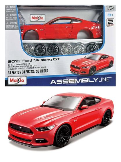 Imagem de 2015 Ford Mustang GT Vermelho - Kit em Metal p/ Montar - Assembly Line - 1/24 - Maisto