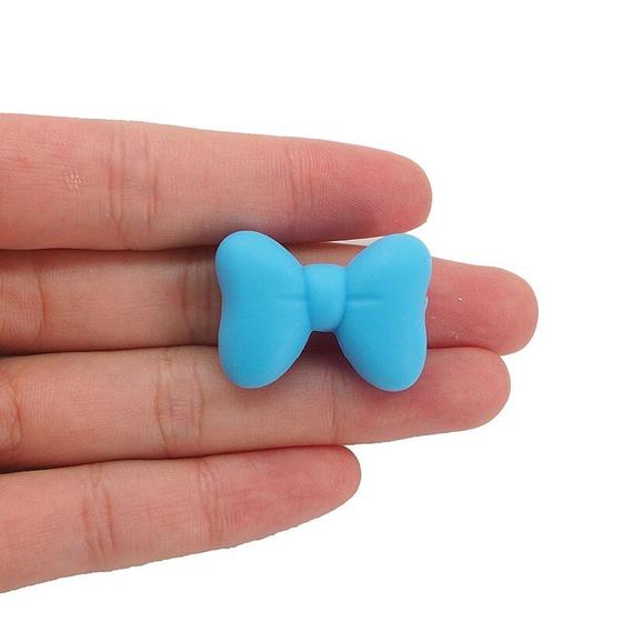 Imagem de 20pcs Loose Silicone Bowknot DIY Baby Pacifier Dummy Teether Nursing Sensory Bow Tie Jewely Toybaby Teethersilicone Baby Teetherbaby Silicone Teether