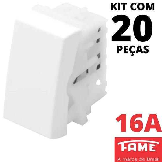 Imagem de 20un Módulo Interruptor Intermediário Four Way 16A Modulare Evidence Blanc Mais FAME