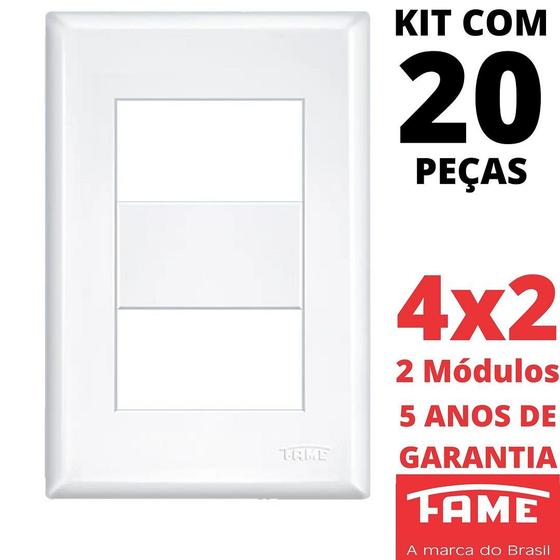 Imagem de 20un Placa 4X2 02 Módulo Com Suporte Evidence FAME 2886/3895