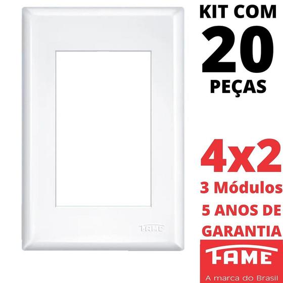 Imagem de 20un Placa 4X2 03 Módulo Com Suporte Evidence FAME 2887/3896