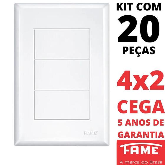 Imagem de 20un Placa 4X2 Cega Com Suporte Evidence FAME 2883/3897