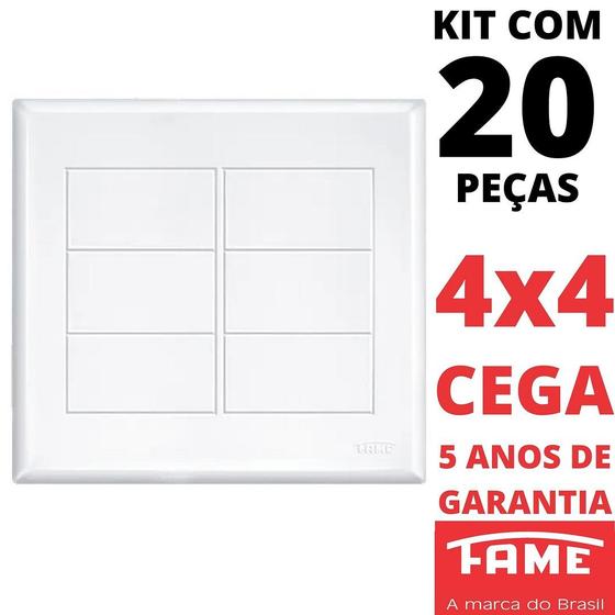 Imagem de 20un Placa 4X4 Cega Com Suporte Evidence