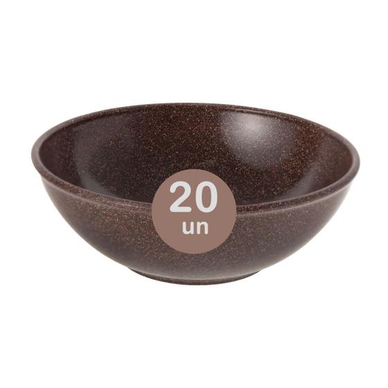 Imagem de 20un Tigela bowl 700ml salada petiscos Marrom Escuro