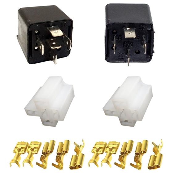 Imagem de 20x Relês Auxiliar De Partida 4 e 5 Pinos Com Suporte Universal Automotivo Com 20 Portas Reles Conjunto Com Terminais