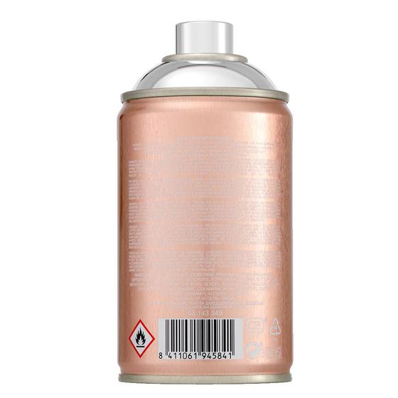 Vista traseira do frasco de Body Spray 212 VIP Rosé mostrando o código de barras e informações técnicas