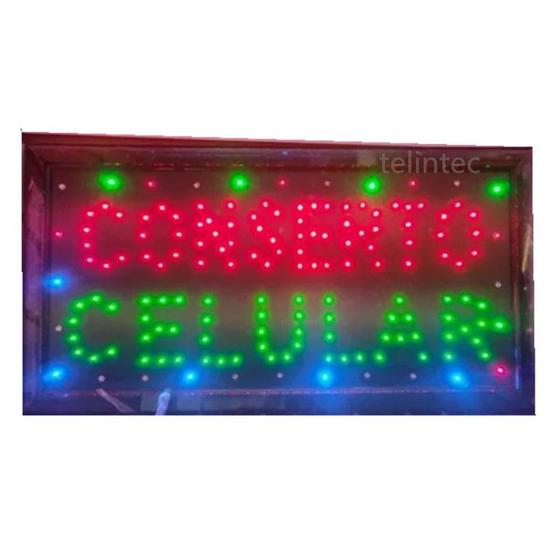 Imagem de 220v Painel led letreiro luminoso placa escrito Conserto Celular