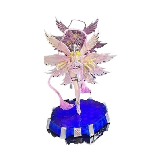 22cm Holy Angemon LED Action Figure Digimon Adventure Anime PVC Estátua ...
