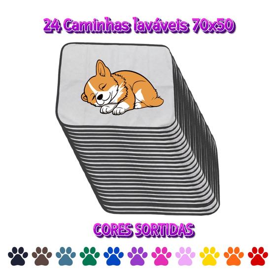 Imagem de 24 Caminhas para Cães e Gatos Dobrável 200 Lavagens 70x50 Cores Sortidas Antipulgas Quality