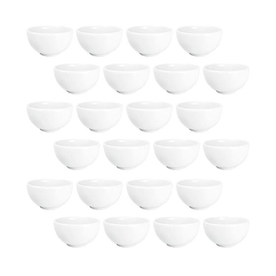Imagem de 24 Cumbuca Bowls Açaí Kit Sopa Branca Porcelana Capri Grande