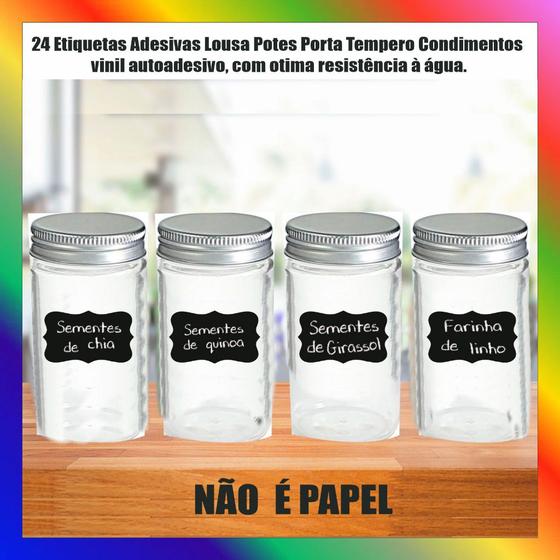 Imagem de 24 Etiquetas Adesivas Lousa Potes Porta Tempero Condimentos