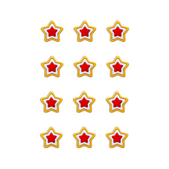 Imagem de 24 Imãs De Estrelas Triplas Geladeira E Murais - Amarelo