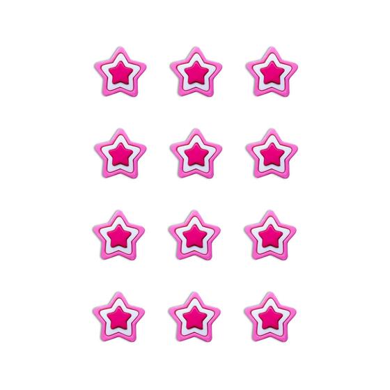 Imagem de 24 Imãs De Estrelas Triplas Para Geladeira E Murais - Rosa