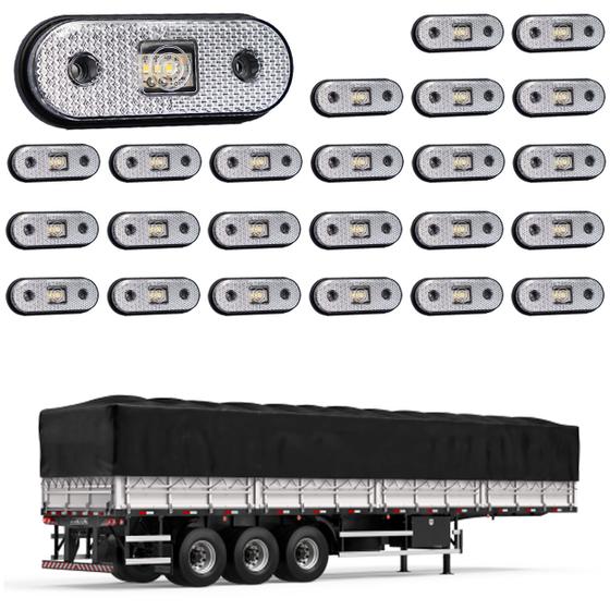 Imagem de 24 Lanterna Lateral Carreta LED Cristal Saída Fios