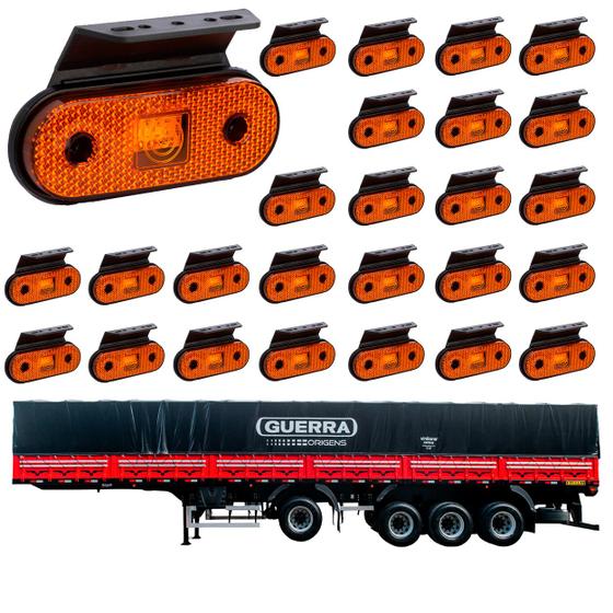 Imagem de 24 Lanterna Lateral Guerra LED Âmbar c/ Suporte - Fio