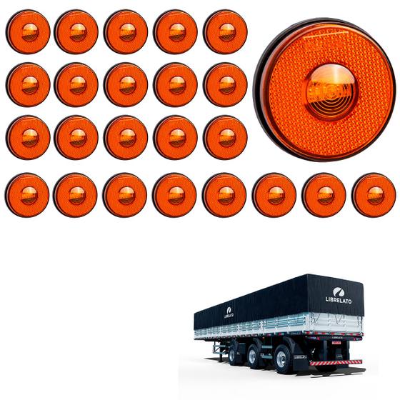 Imagem de 24 Lanterna Lateral Librelato LED Âmbar 85mm Saída Conector