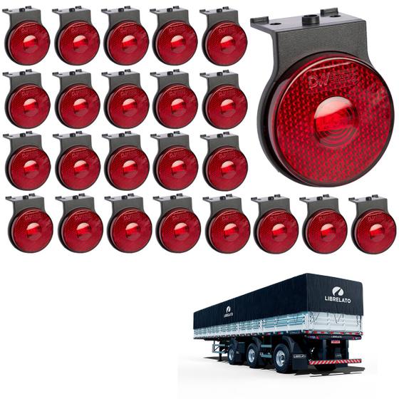 Imagem de 24 Lanterna Lateral Librelato LED Rubi 65mm C/ Sup. e Conec