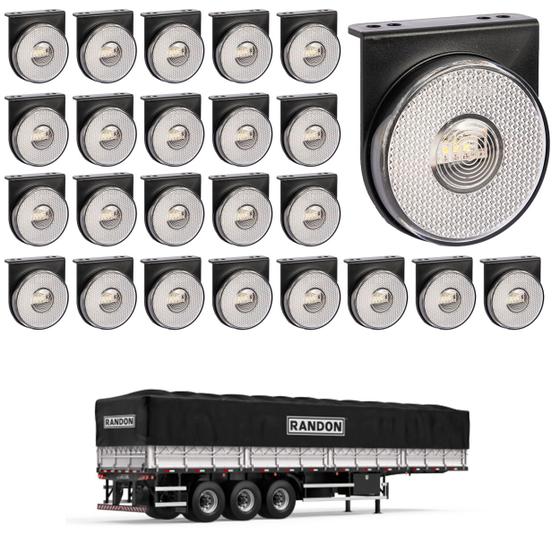 Imagem de 24 Lanterna Lateral Randon LED Cristal 85mm c/ Sup. - Conect