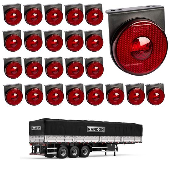 Imagem de 24 Lanterna Lateral Randon LED Rubi 85mm c/ Sup. - Conect.