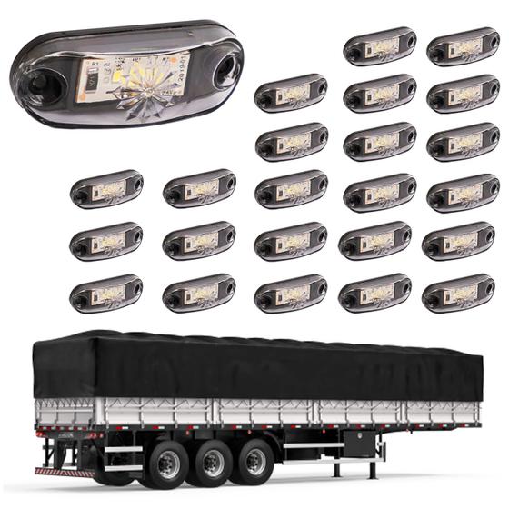 Imagem de 24 Lanternas Delimitadoras LED Carreta Lateral Cristal