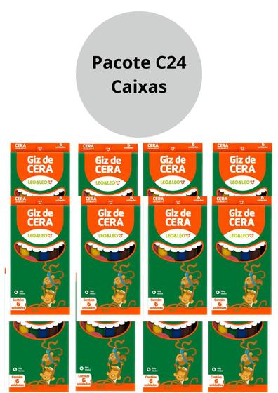 Imagem de 24 Pacote Giz De Cera Mini 6 Cores Leo leo