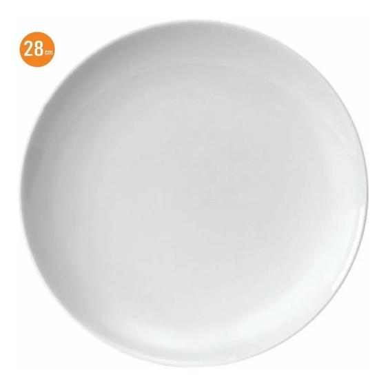 Imagem de 24 Prato Raso Jantar Refeição Coup 28 Cm Porcelana Branca