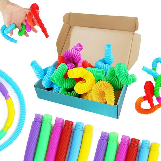 Imagem de 24 Tubos Fidget Toy Mini Pop Tubes RTUDOPUYT - Brinquedo para Crianças