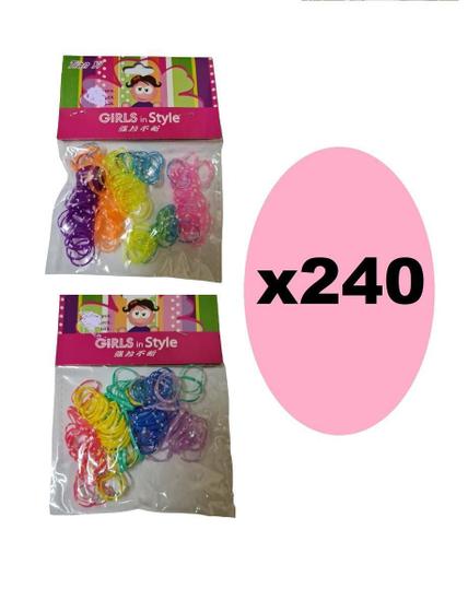 Imagem de 240 Xuxinhas Elásticos De Silicone Colorida Com Bolinha